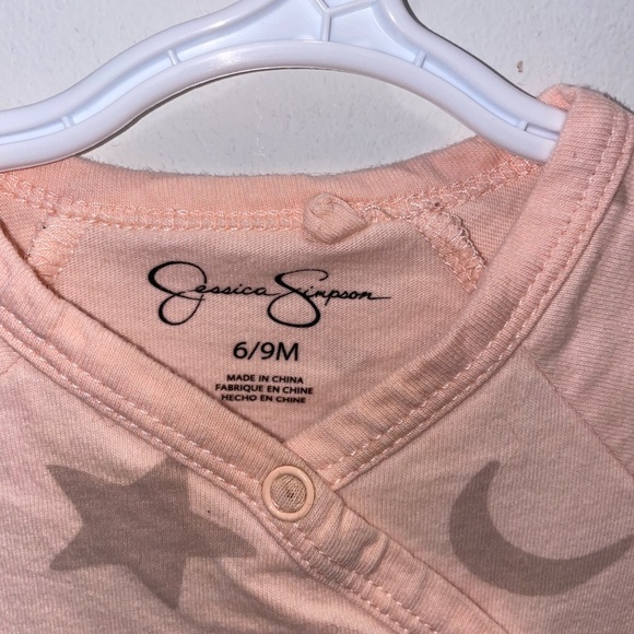 3/$15 Jessica Simpson Pink Star and Moon Baby Sleeper - Picture 3 of 5